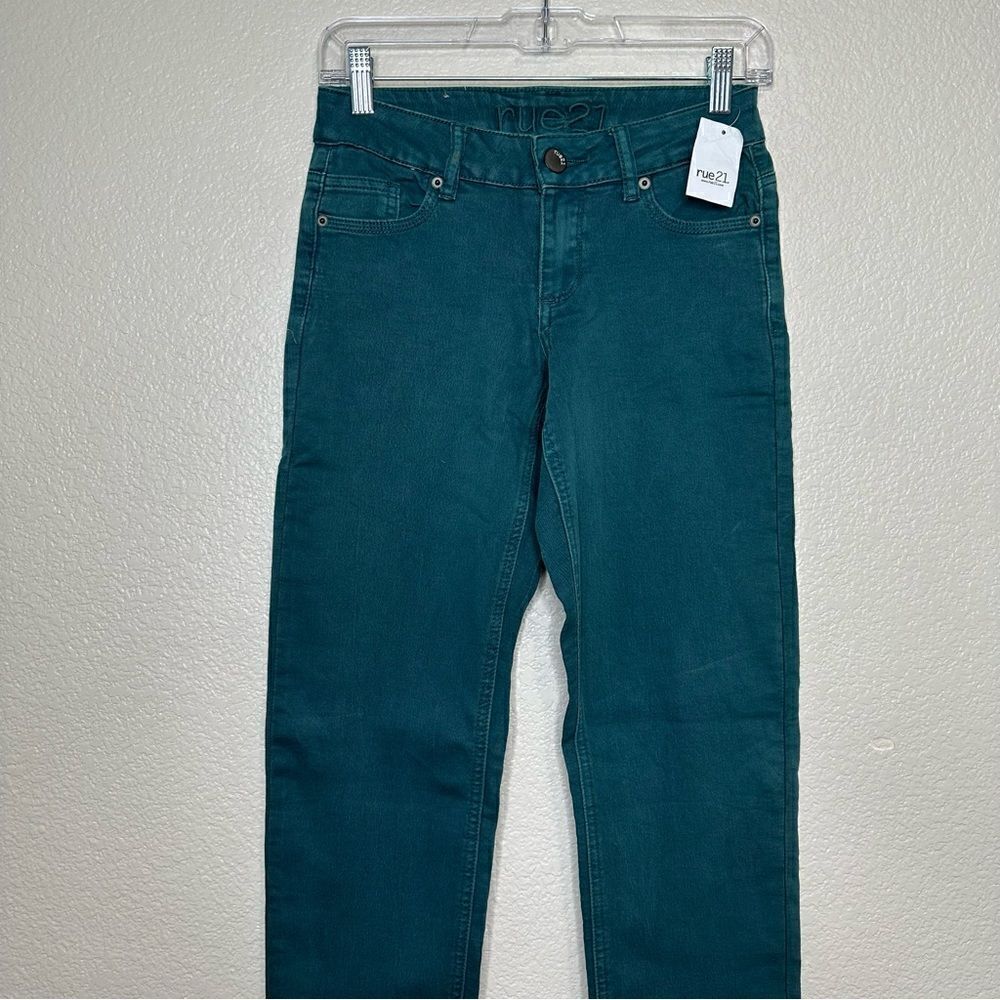 Rue21 Green Freedom Flex Mid Rise Skinny Jeans, Size 1/2R - Picture 3 of 10